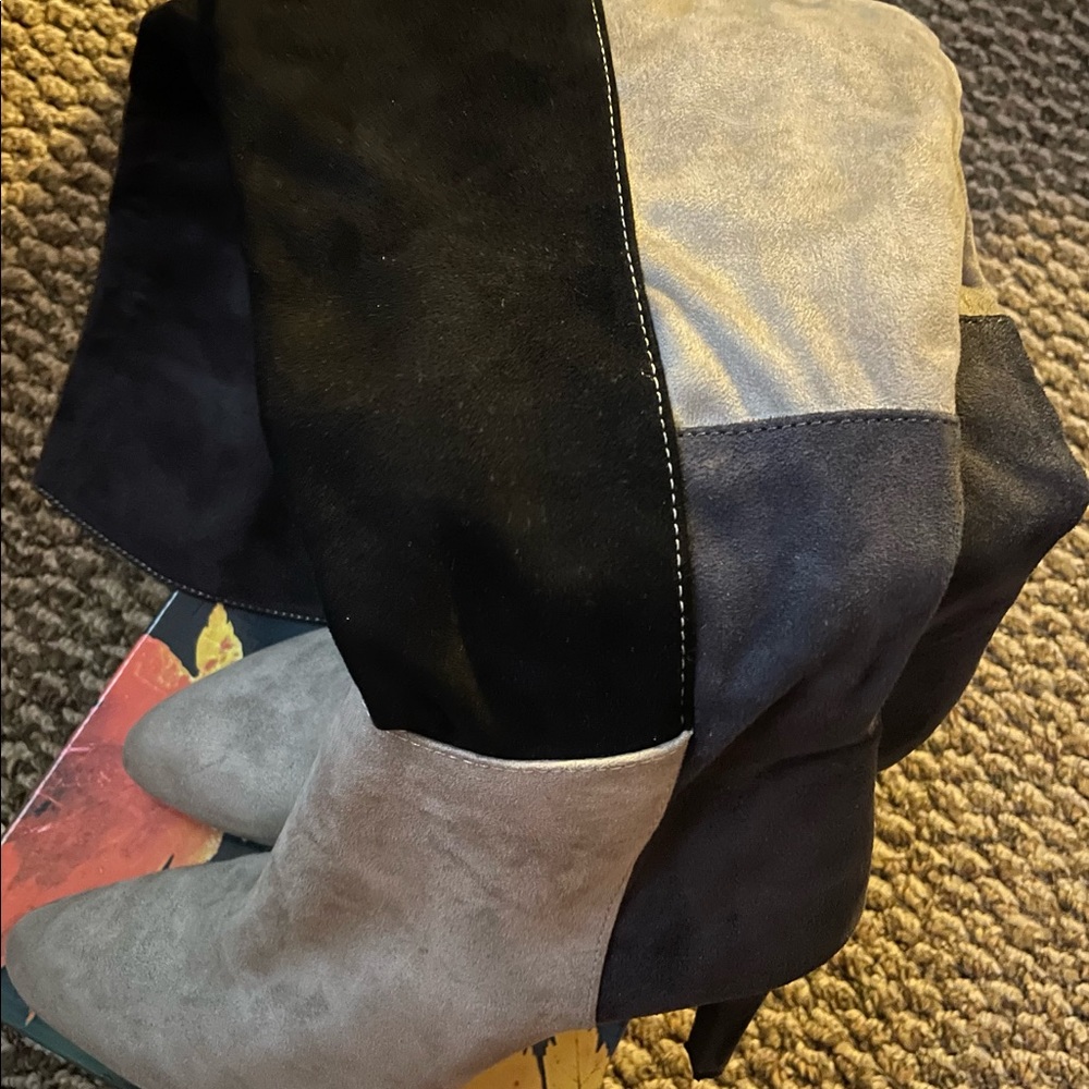 Suede thigh high boots